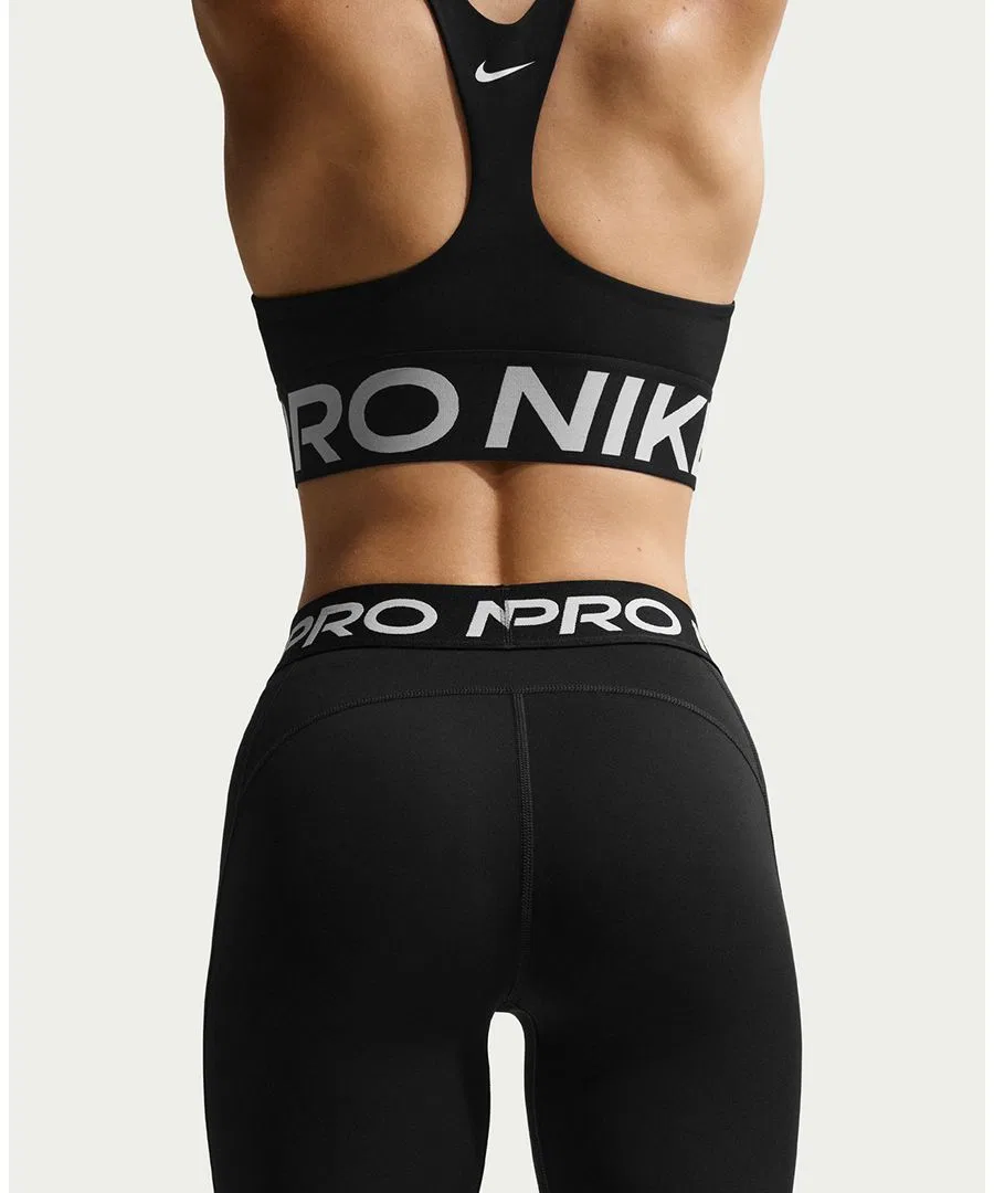 Женские леггинсы средней посадки полной длины Nike, Black/White — фото 4