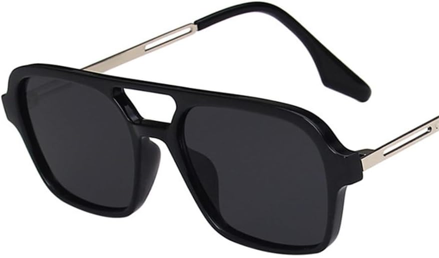 

Ретро солнцезащитные очки с двойной перемычкой для женщин, модные розовые градиентные очки, очки с ажурным леопардовым принтом, синие солнцезащитные очки для мужчин HYYZZC, Black Gray