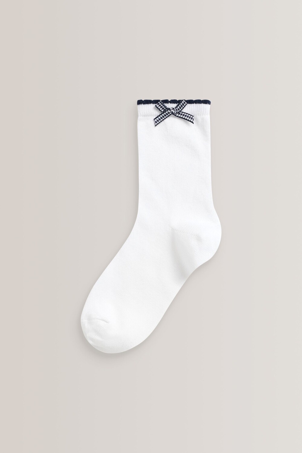 Комплект из 5 пар школьных носков с высоким содержанием хлопка и рисунком в клетку Виши Next, синий — фото 3