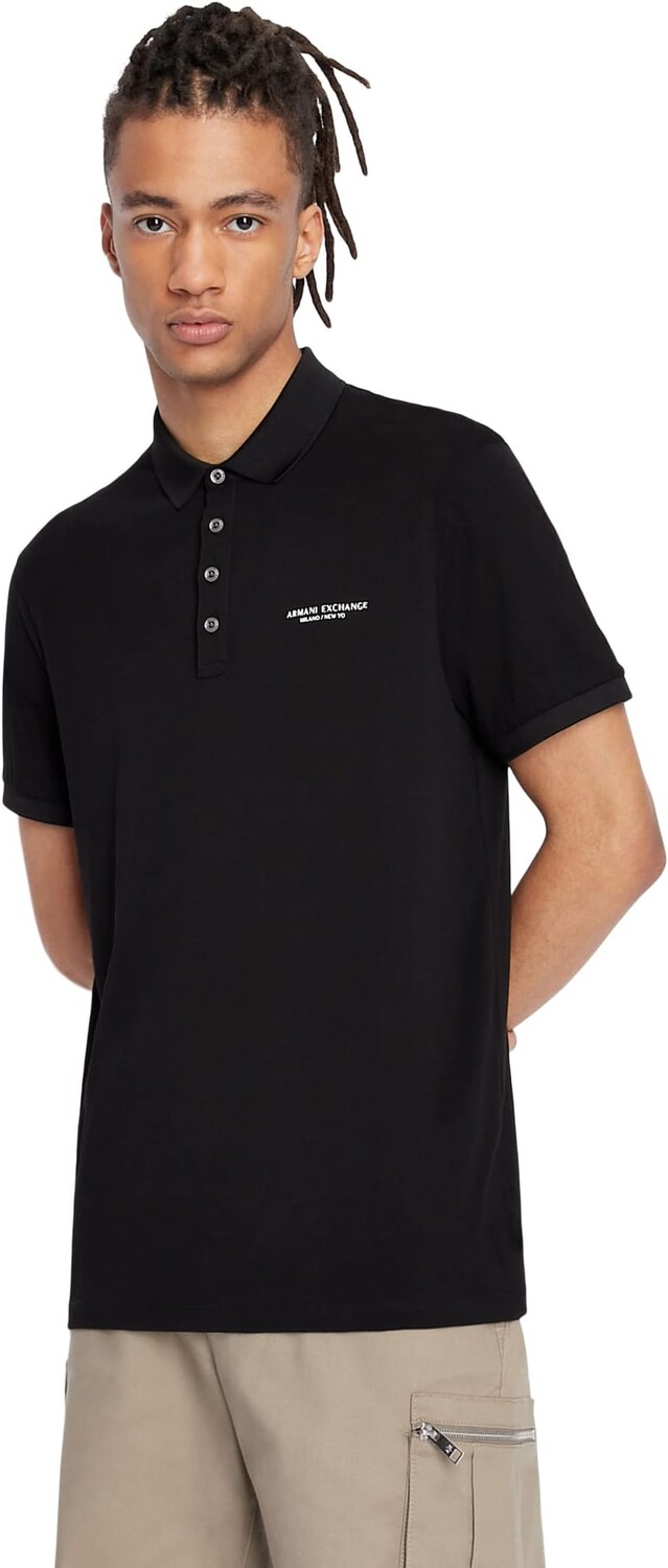 

Рубашка-поло Slim Fit Milano/New York Logo Polo Armani Exchange, черный