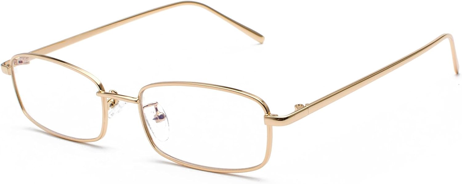 

Солнцезащитные очки в стиле ретро, ​​прямоугольные, винтажные, в тонкой металлической оправе, прямоугольные, для женщин и мужчин, узкие, квадратные RUNHUIS, Gold/Transparent