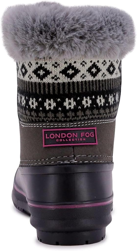 Сапоги для холодной погоды с теплой подкладкой и снегозащитой London Fog, розовый/серый — фото 2