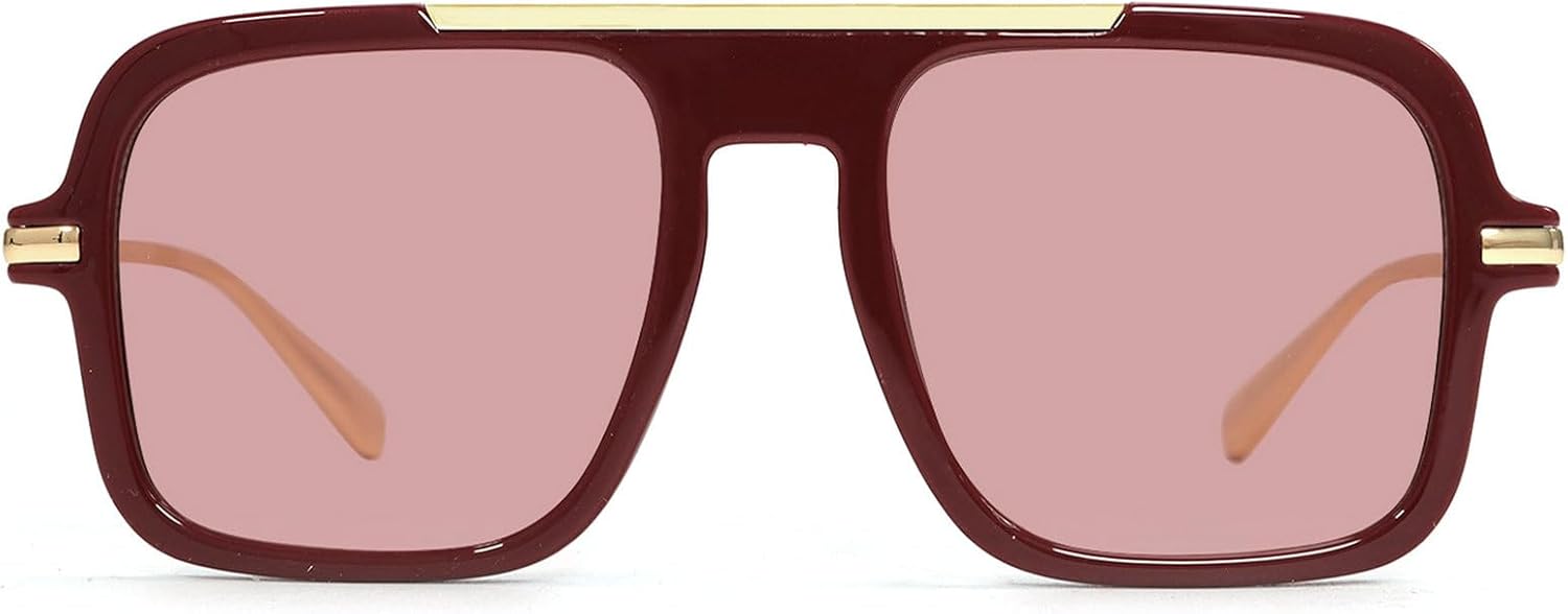 

Винтажные квадратные солнцезащитные очки для женщин 2025 года, роскошные солнцезащитные очки-щит для мужчин, для активного отдыха, панк-очки, женские солнцезащитные очки mincl, Red Light Red