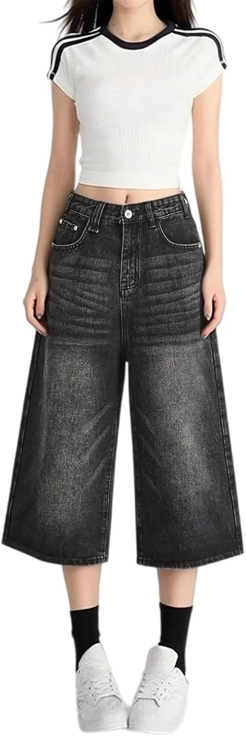 

Женские кроп-джинсы Casual High Waist Wide Leg