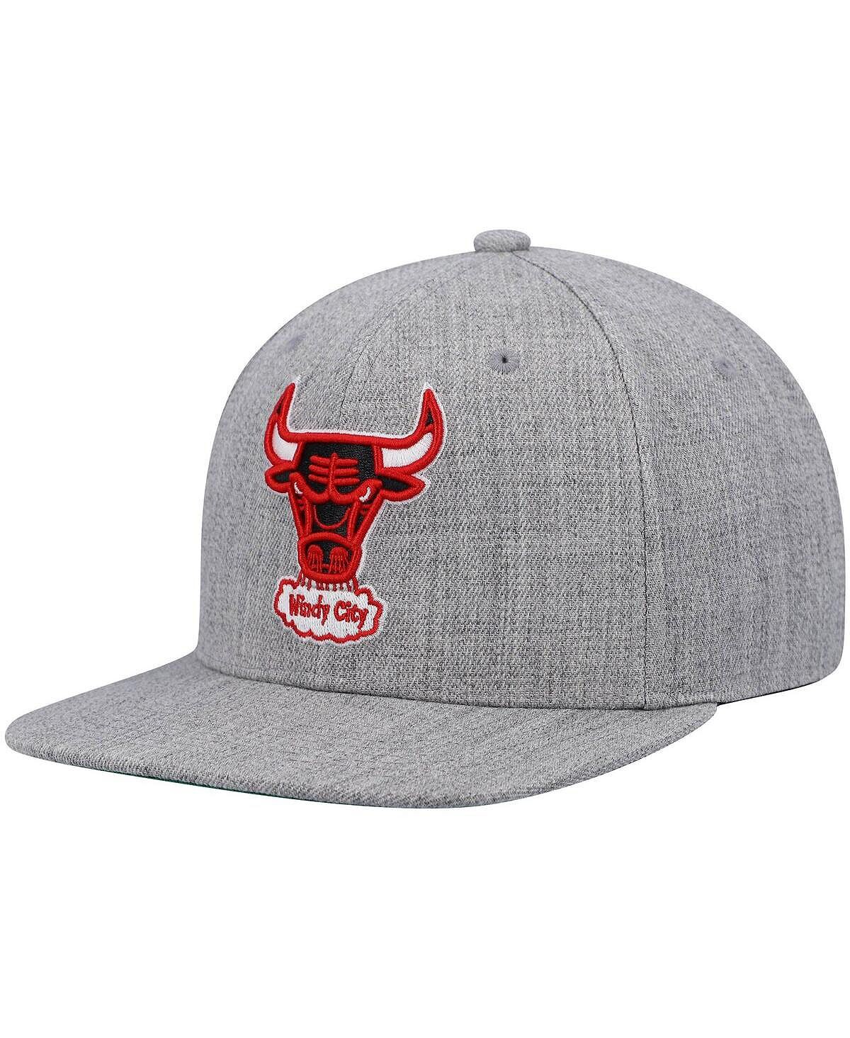 

Мужская серая кепка Chicago Bulls Hardwood Classics Team 2.0 Snapback с меланжевым отливом Mitchell & Ness