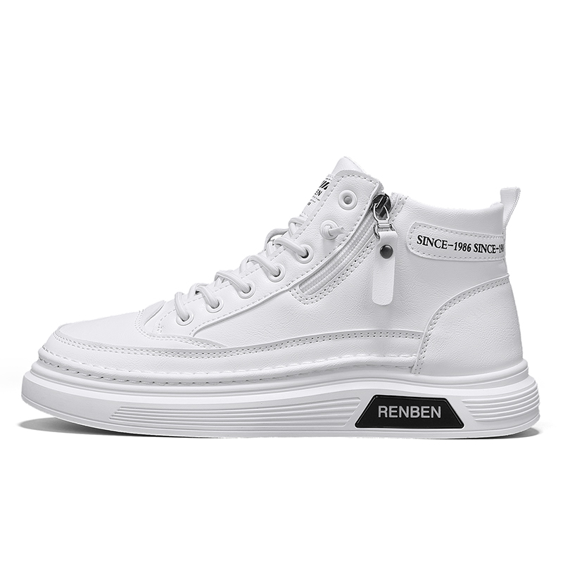 

RENBEN Мужские повседневные кожаные туфли черно-белые, цвет White
