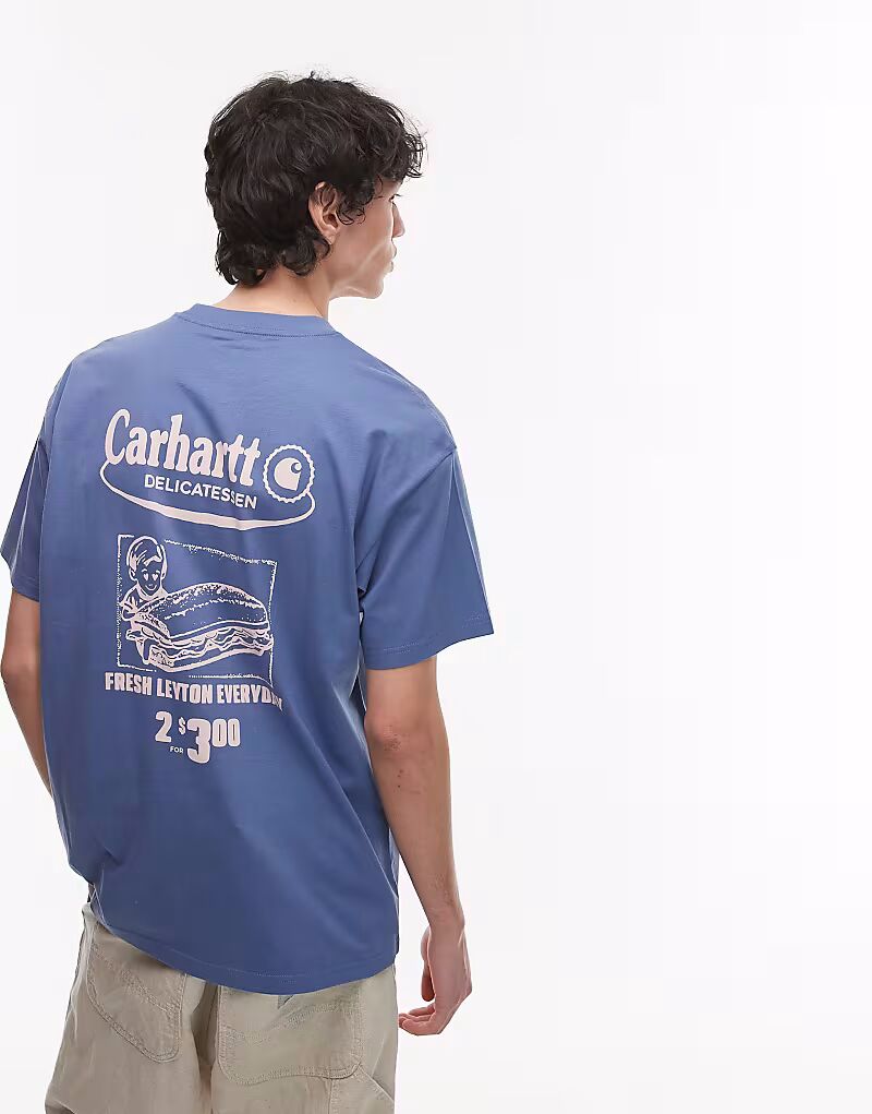 

Футболка с графическим принтом из каталога Carhartt WIP синего цвета