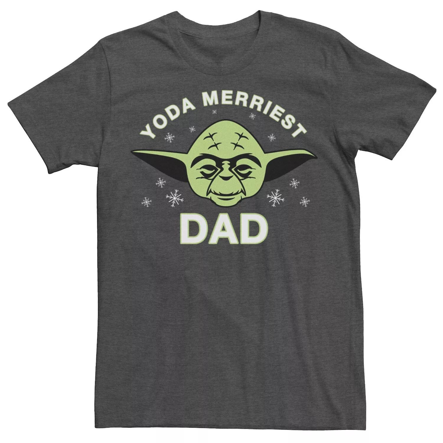 

Мужская рождественская футболка Yoda Merryest Dad Star Wars