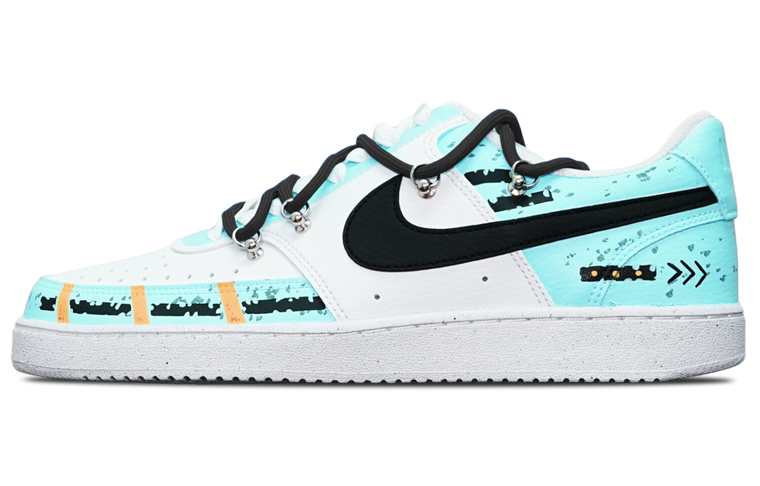 

Кроссовки Nike Court Vision 1 Skateboard Shoes Unisex Low-Top Black White Blue