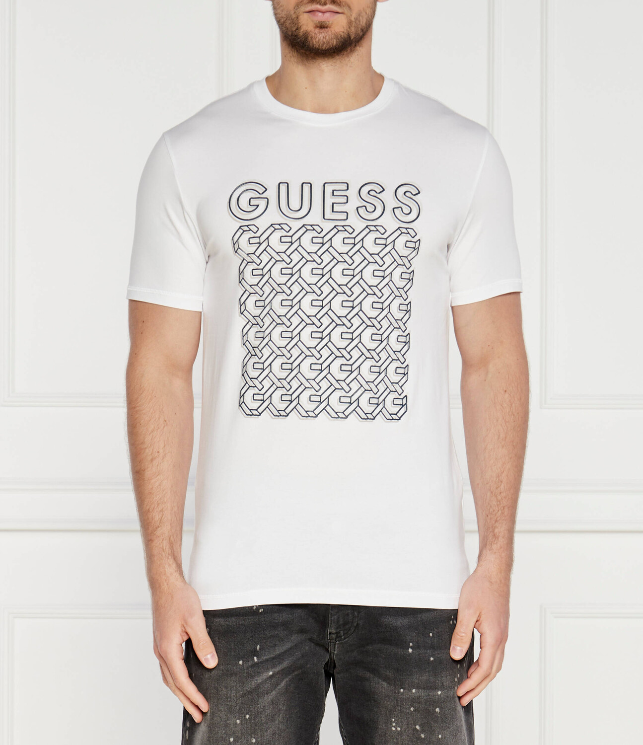 

Футболка GUESS G CHAIN Slim Fit, белый