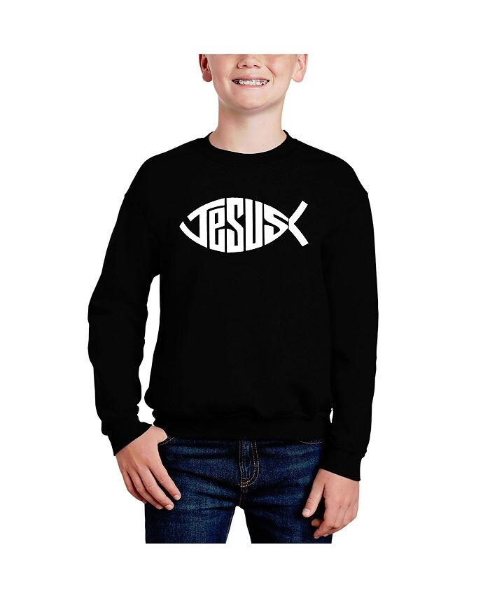 

Толстовка с круглым вырезом Big Boy's Word Art LA Pop Art, черный