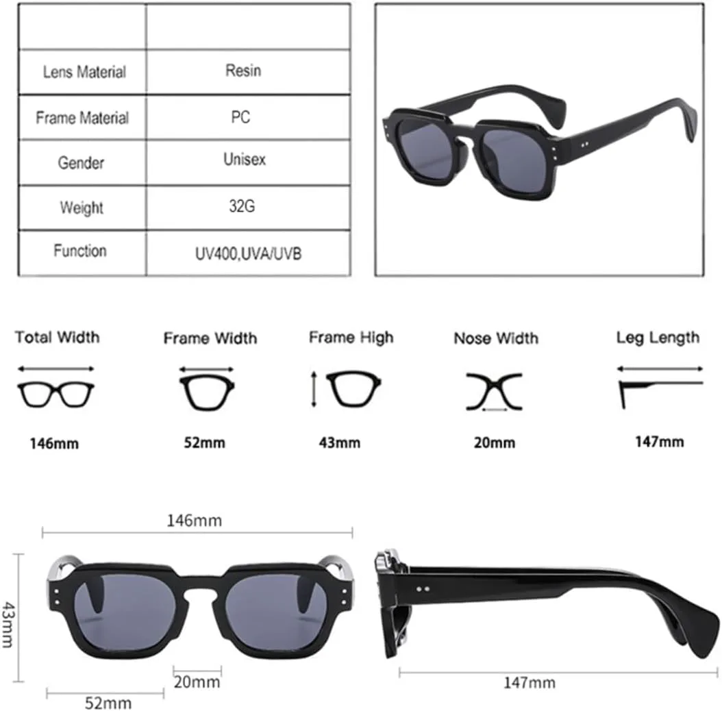 

Солнцезащитные очки с защитой UV400 | Линзы Rivets Punk Candy Color | Для женщин и мужчин, для занятий спортом на открытом воздухе и путешествий DSVIGF, Grey Grey