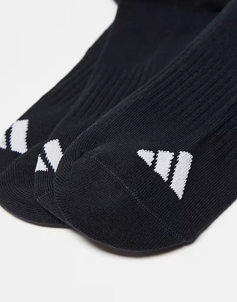 Комплект из 3 пар тренировочных носков Adidas Performance Training Essentials с тремя полосками, черный — фото 2
