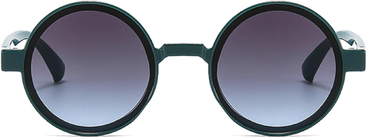 

Популярные модные круглые солнцезащитные очки для женщин в стиле ретро-панк, трендовые желто-оранжевые солнцезащитные очки для мужчин, защита от УФ-излучения UV400 mincl, Green