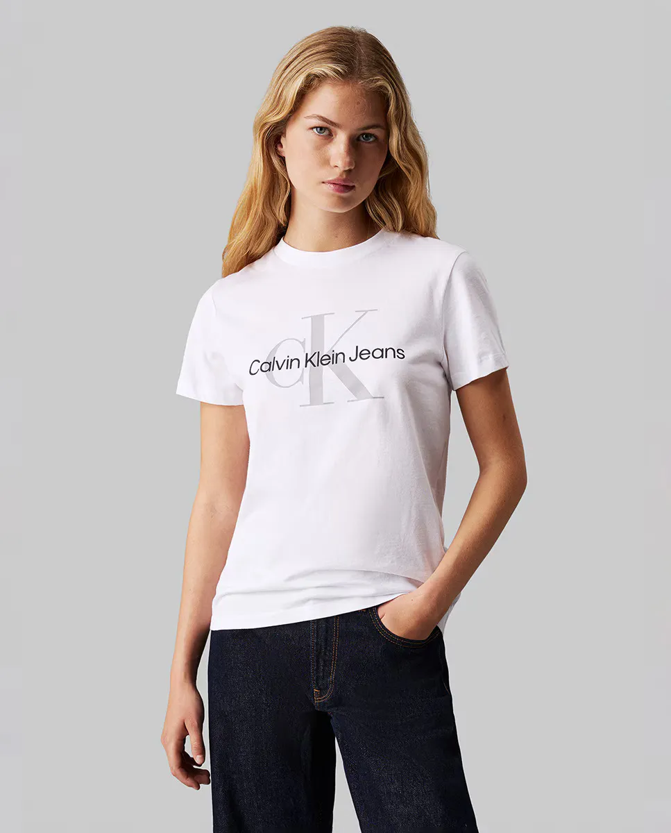 

Женская футболка обычного кроя с монограммой Calvin Klein Jeans, черный