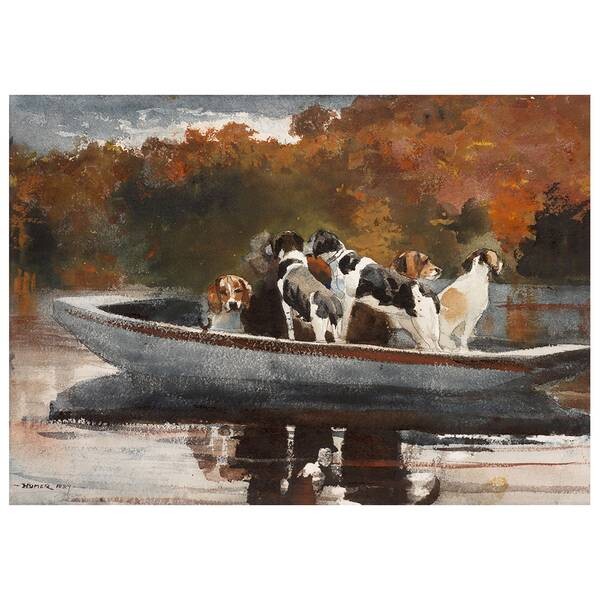 

Картина на холсте LegendArte Jagdhunde im Boot, многоцветный