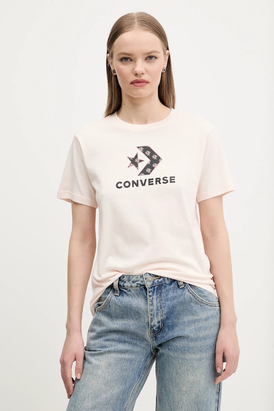 

Хлопковая футболка Converse, розовый