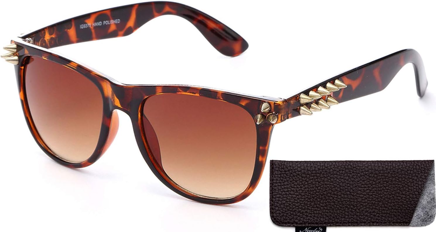 

Панк-солнцезащитные очки с шипами. Модные солнцезащитные очки с шипами. Панк-дизайн с шипами. Солнцезащитные очки с шипами и заклепками Newbee Fashion Sunglasses, Tortoise