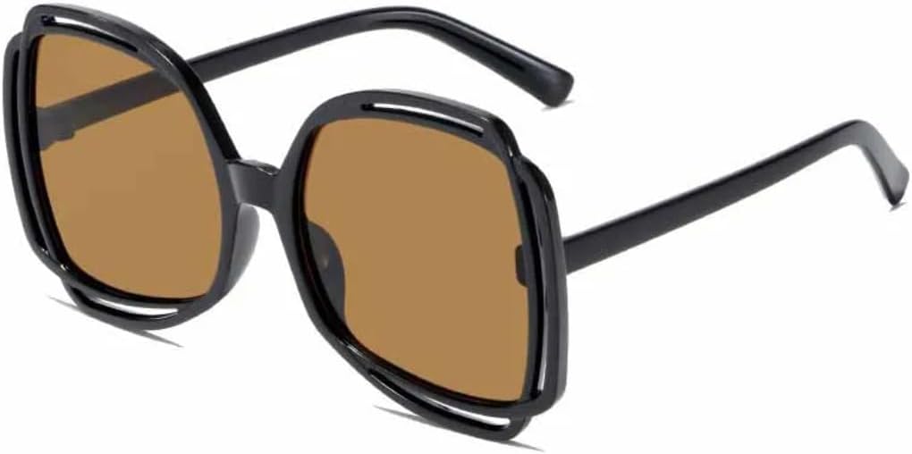 

Модные солнцезащитные очки большого размера в квадратной оправе с полой внутренней частью для женщин, роскошные мужские дорожные солнцезащитные очки UV400 TVTBBVV, Black Brown