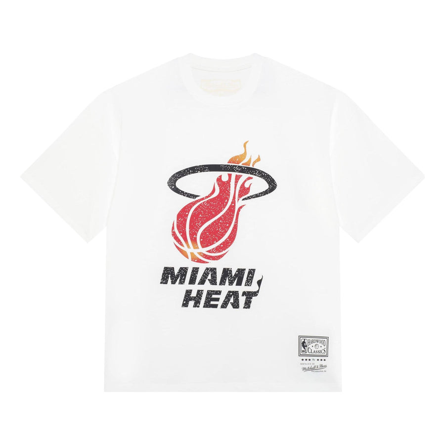 

Футболка Mitchell & Ness x NBA Miami Heat Throwback Logo T-shirt 'White', белый