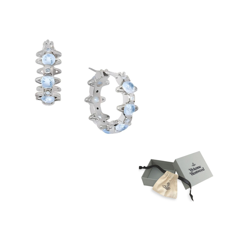 

Vivienne Westwood Серьги из латуни Warwick для женщин Blue Diamond/Silver