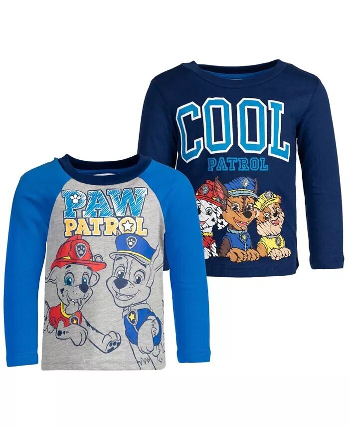 

Комплект из 2 футболок с рисунком Nickelodeon Marshall Chase Rubble для мальчиков для малышей Paw Patrol, мультиколор