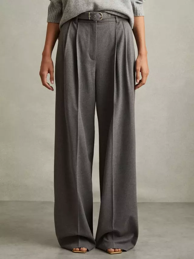 

Брюки Reiss Petite Freja Tailored Wide Leg, серый