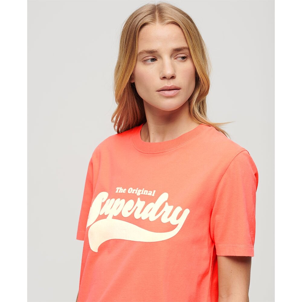 

Футболка Superdry Retro Flock Relaxed, красный