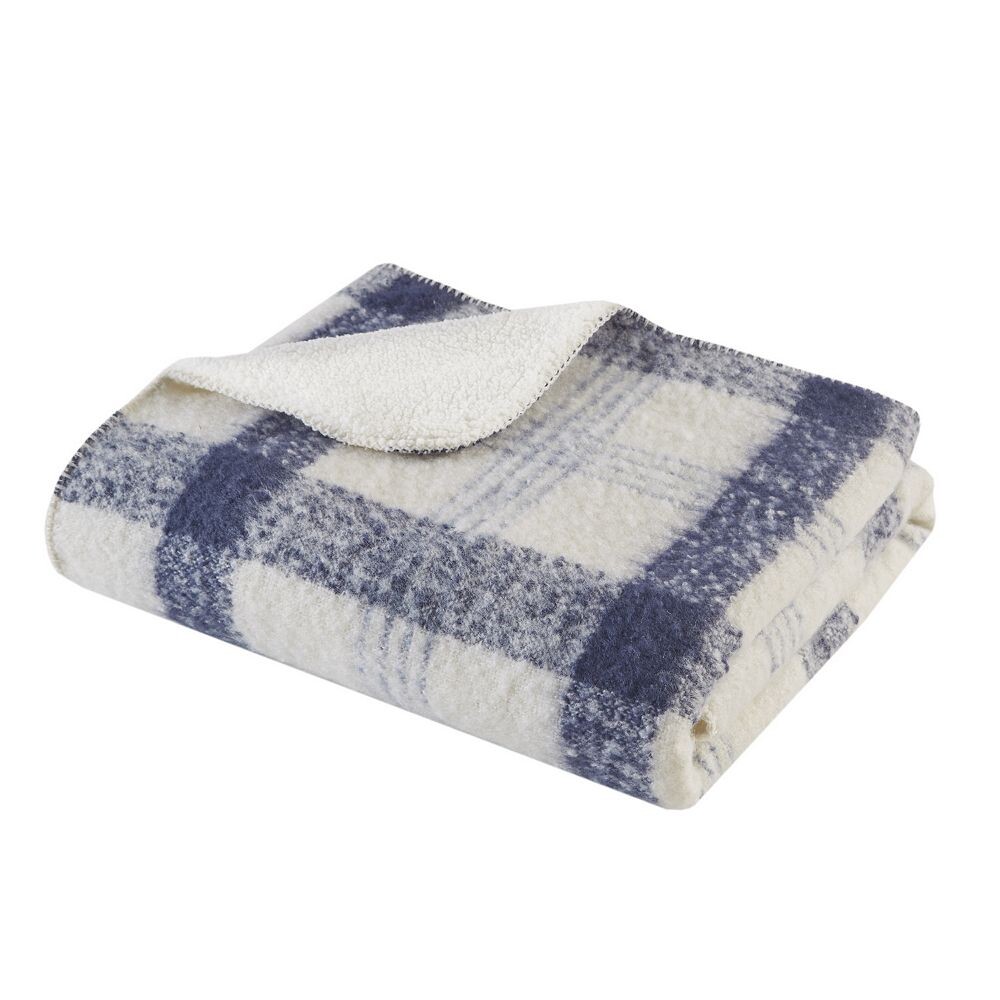 

Плед Woolrich Bloomington из искусственного мохера и шерпы, синий