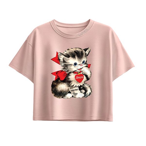 

Футболка Amore Valentine's Kitten для девочек 7-16 лет Licensed Character, Light Pink