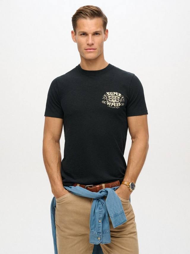 

Футболка с графическим рисунком ретро-рокера Superdry, черный