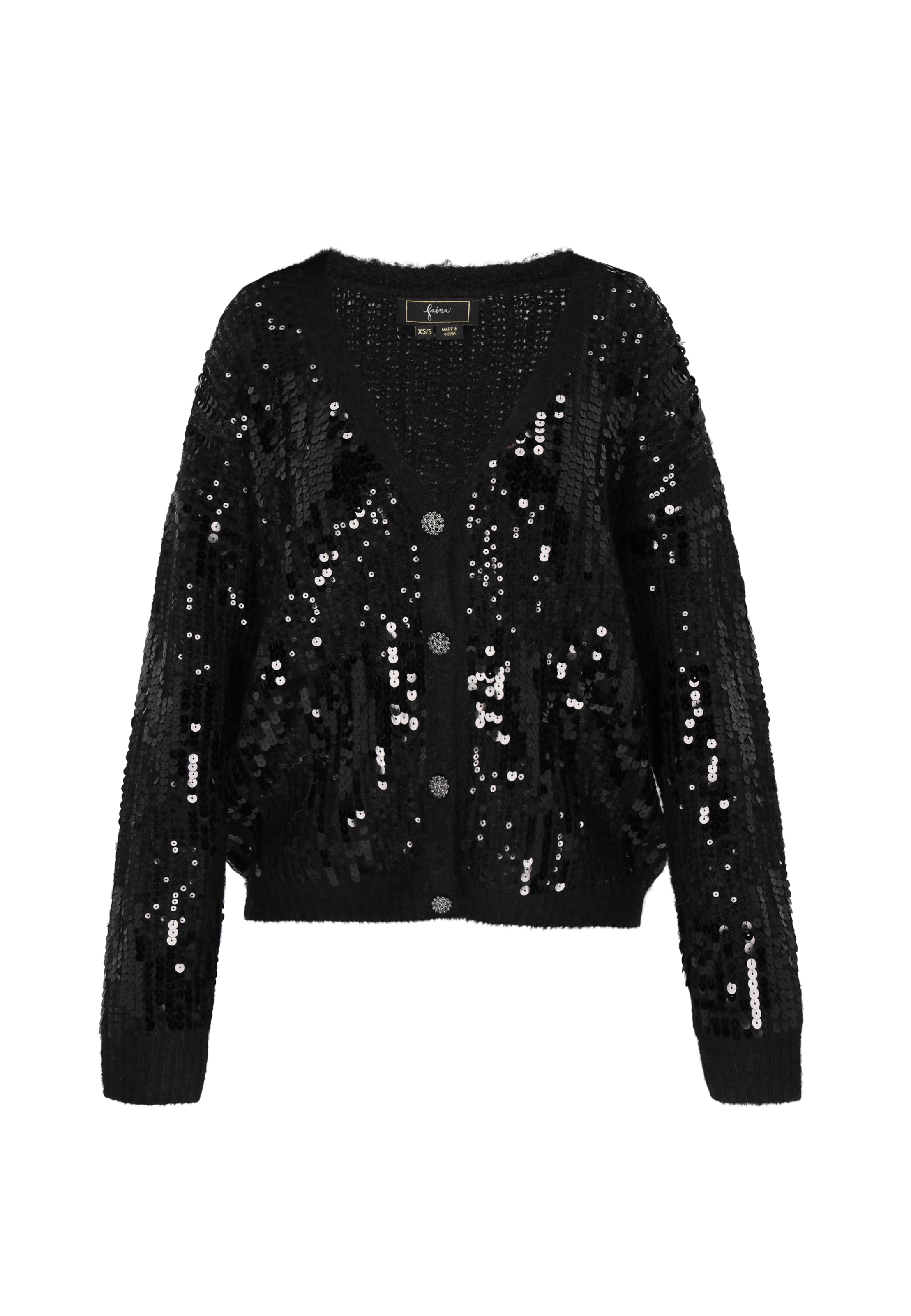 

Faina Вязаный кардиган в черном цвете