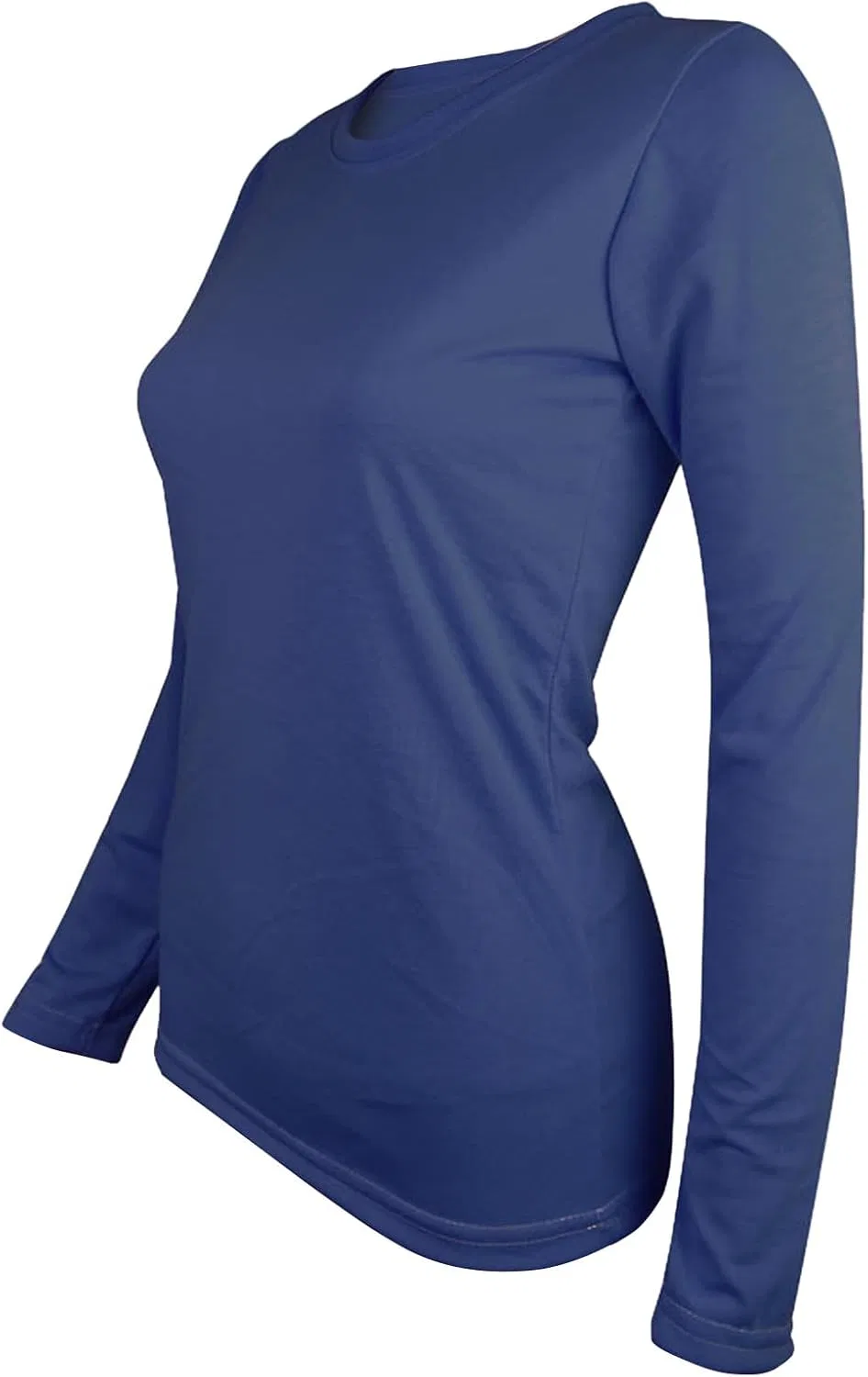 Футболка с длинным рукавом Mock Neck, облегающая, базовый слой, Navy — фото 3