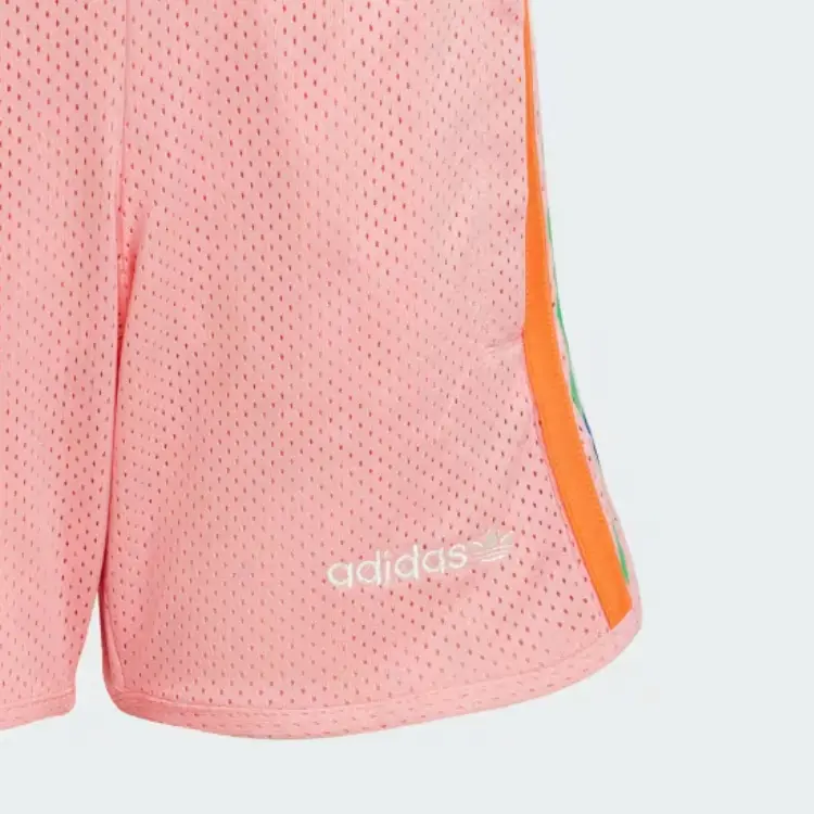Adidas Originals Повседневный спортивный сет футболка 3 полоски 2 предмета white pink для детей 3-7 лет — фото 4