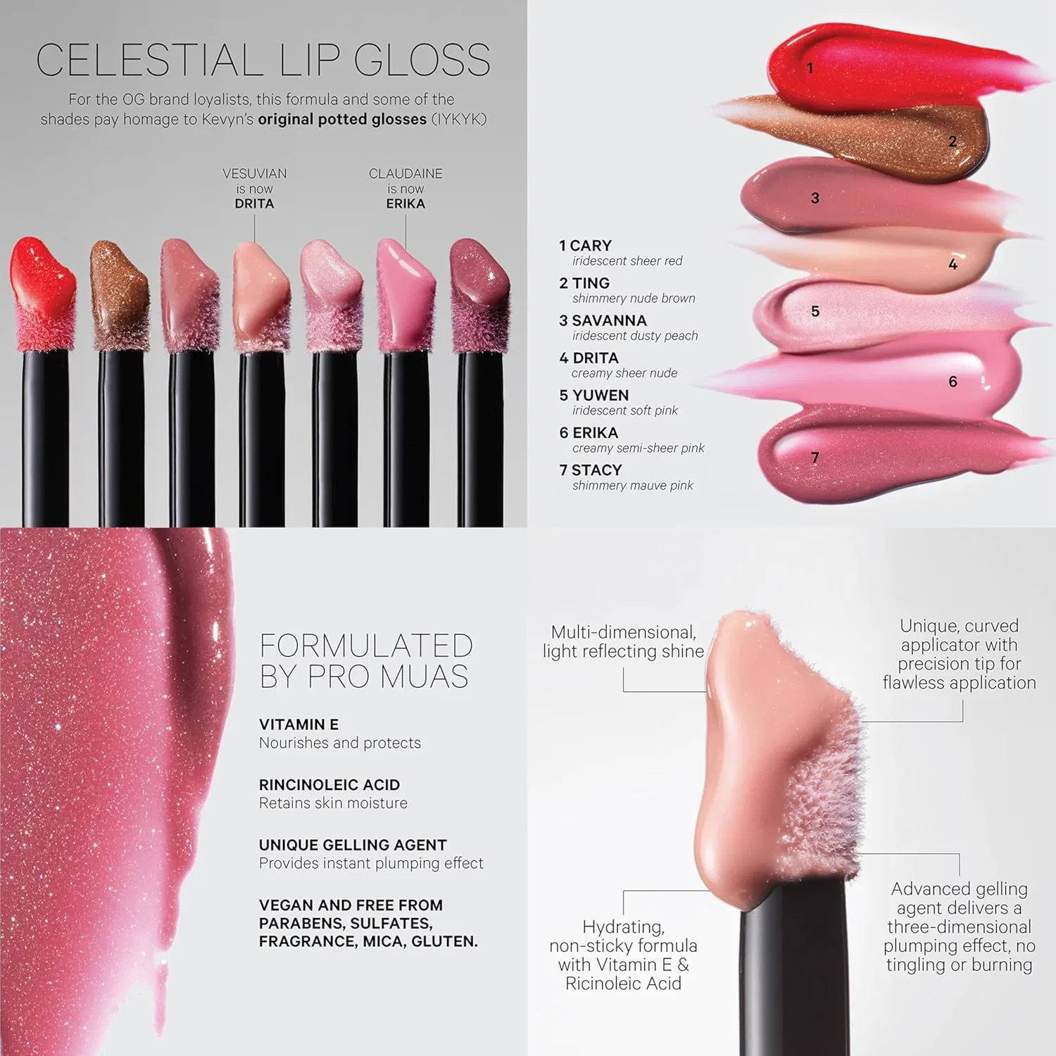 Блеск для губ Kevyn Aucoin Celestial Lip Gloss Kelly Iridescent Sheer Red 5.6 мл — фото 3