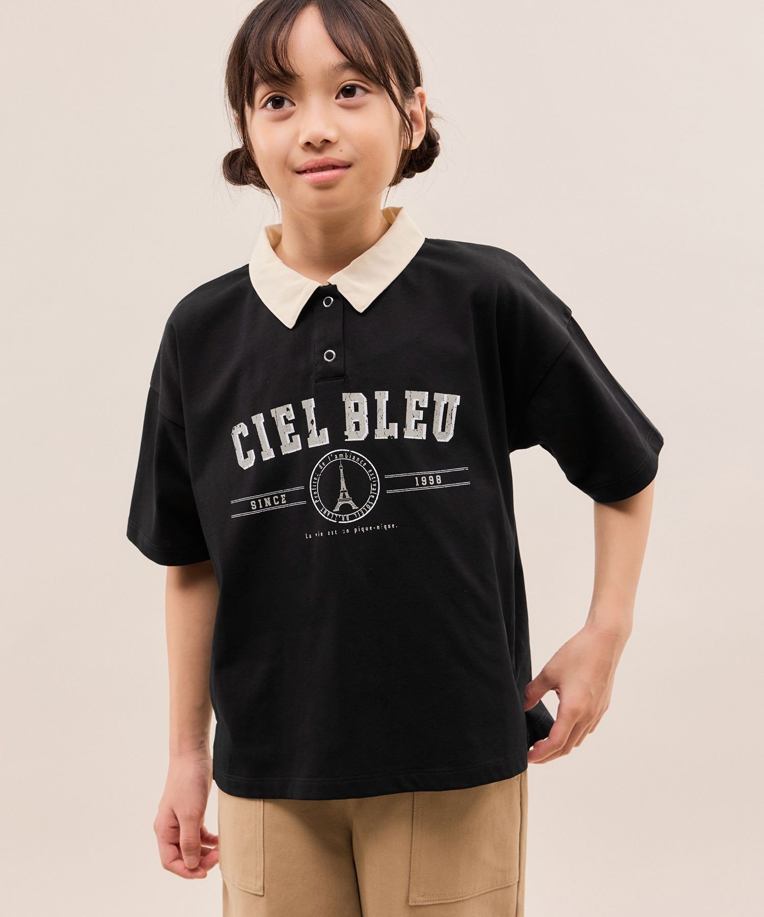 Студенческий топ с воротником ROPE' PICNIC KIDS, Black (01)