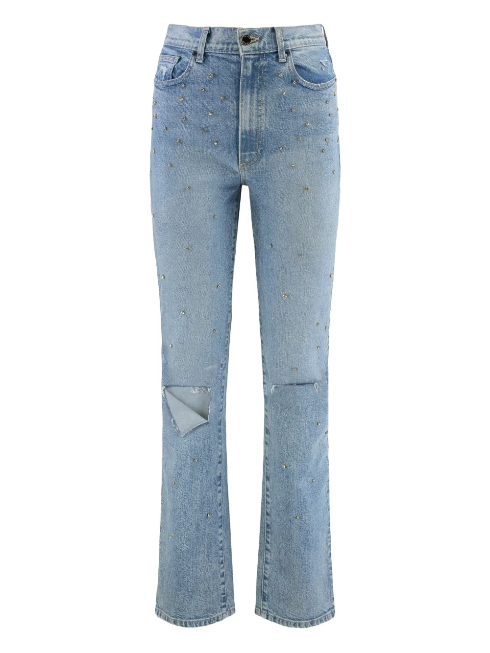 

Джинсы с потертостями и заклепками Le Jean, синий