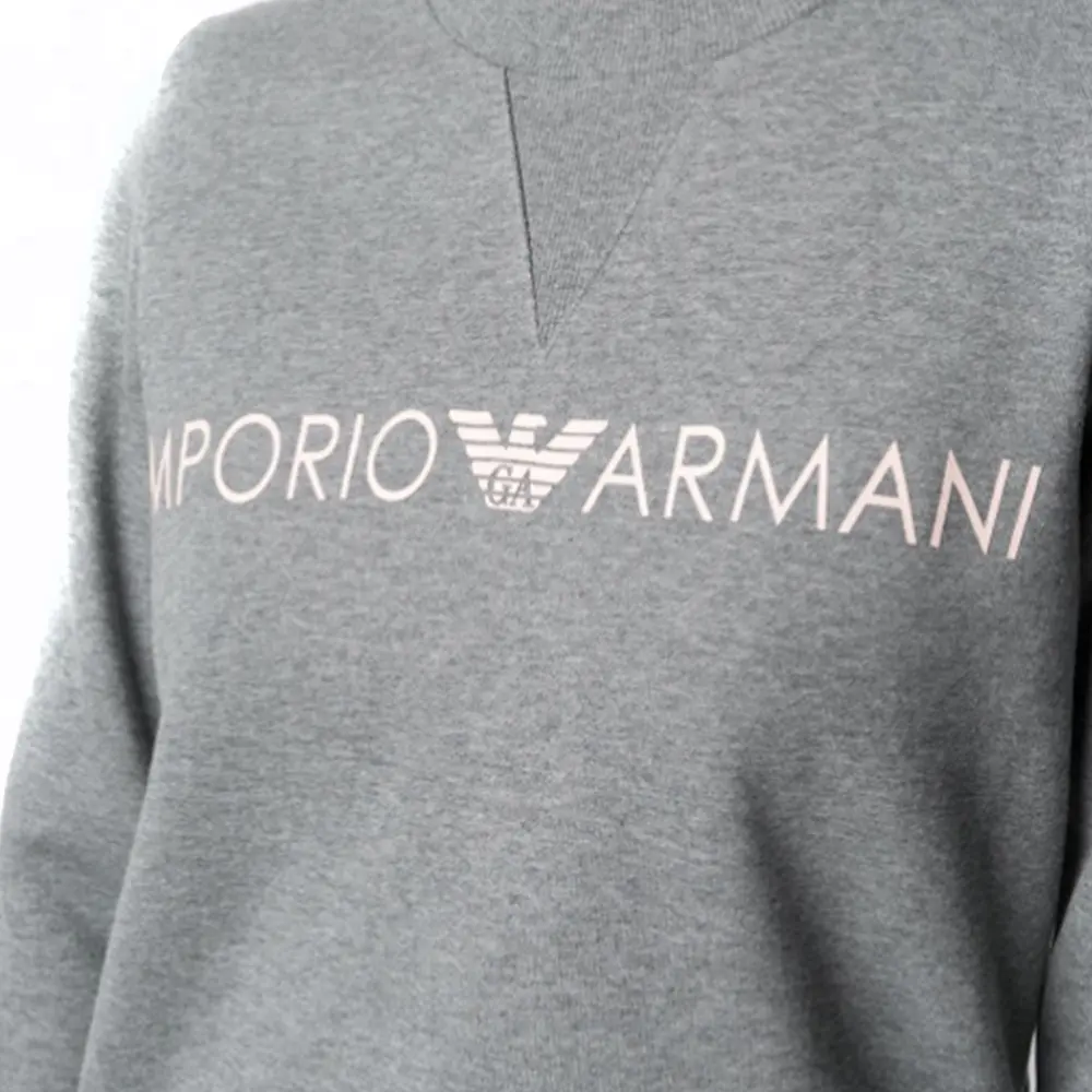 Толстовка с классическим логотипом Emporio Armani, серый — фото 2