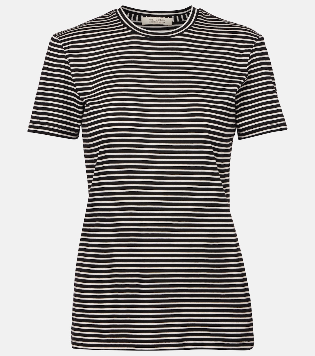 

Лана полосатая футболка из хлопковой смеси Nili Lotan, Black/Ivory Stripe