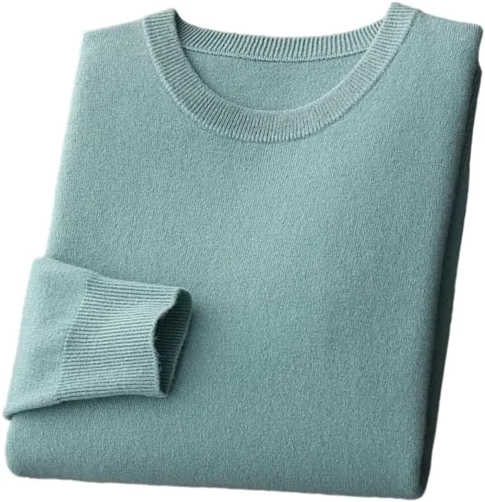 

Мужской тонкий свитер из мериносовой шерсти с круглым вырезом Dndrdhfb