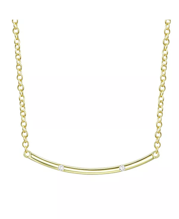 

Длинное изогнутое ожерелье с кубическим цирконием, покрытым 14-каратным золотом Rachel Glauber, gold