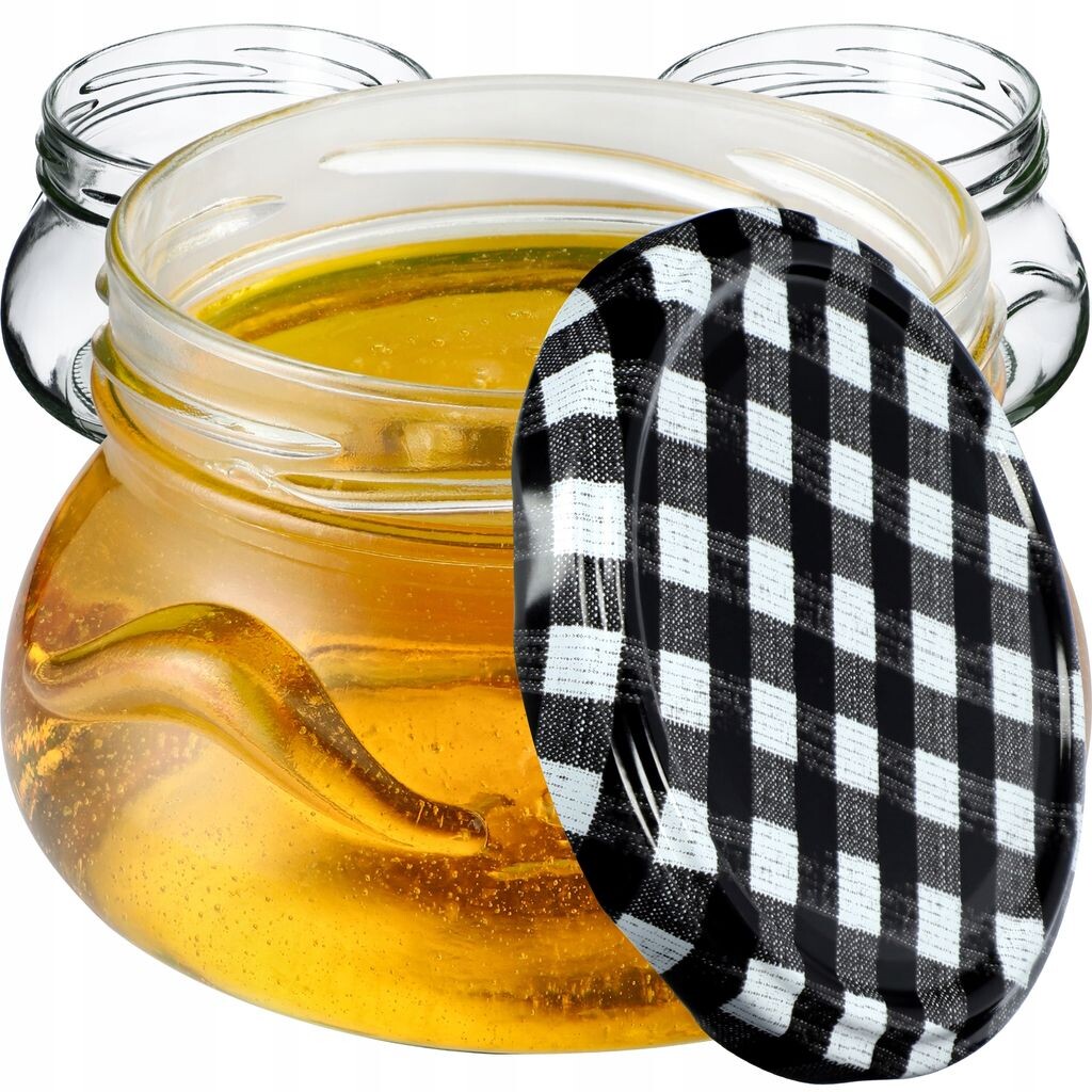 

KADAX Банки для консервации с крышками "Раджа", банки для консервирования, 300мл, 20 штук, крышки в черную клетку