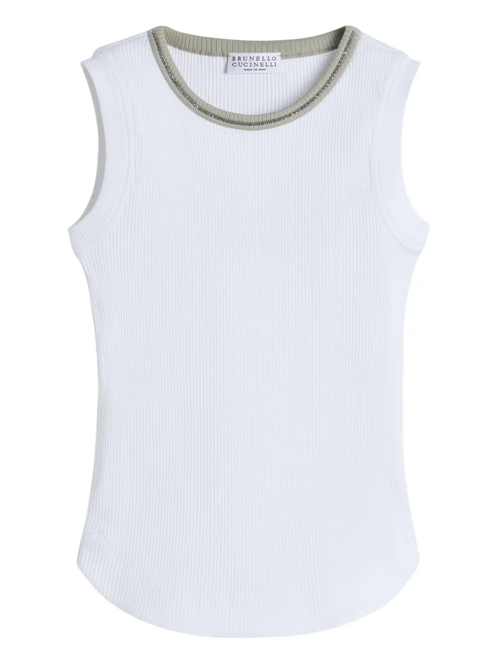 Топ в рубчик Brunello Cucinelli Kids, белый