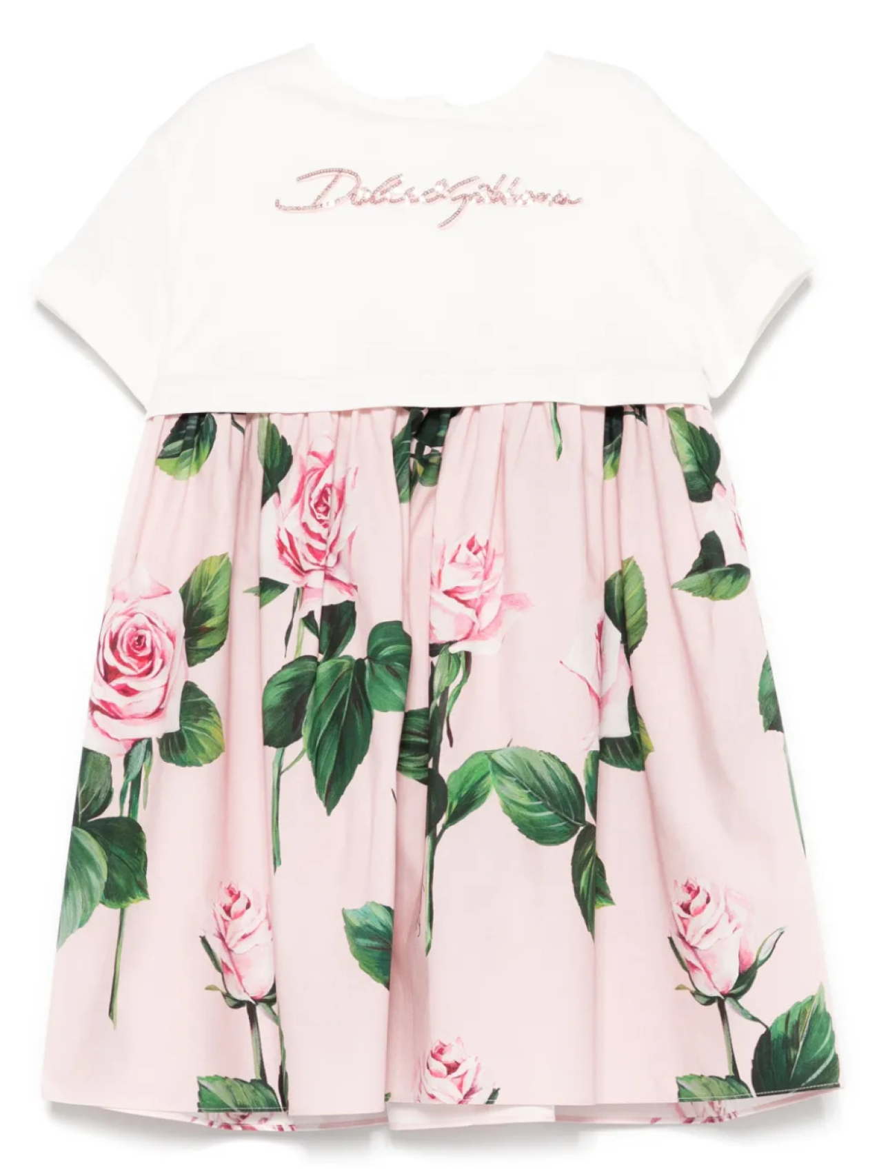 

Платье Dolce & Gabbana Kids с цветочным принтом, белый