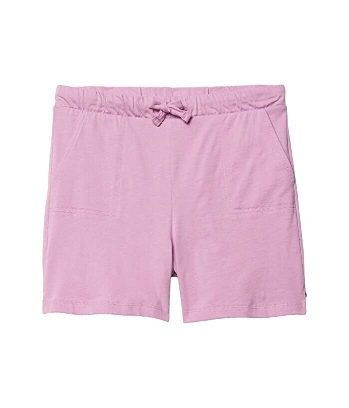 Детские шорты для девочек #4kids Essential Shorts, цвет дымчато-виноградный, хлопковые, с завязками на талии, модель JDM1181 — фото 3