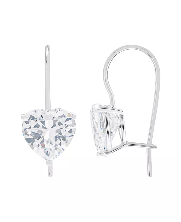 

Серьги-Сердечки с кубическим цирконием из посеребренной латуни Macy'S, silver