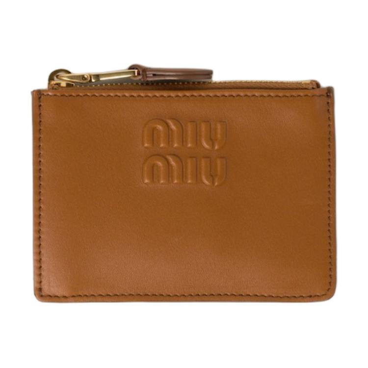 

MIU MIU Кожаный кардхолдер женский коричневый