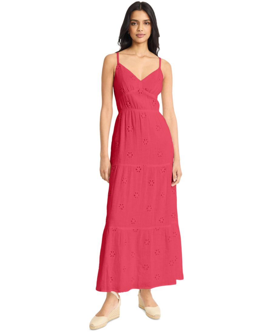 

Женское длинное платье с перфорацией и открытой спиной The Good Journey, Claret Red