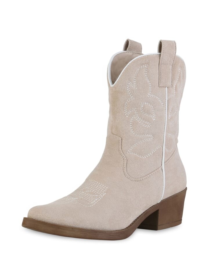 

Ботильоны VAN HILL Cowboy Boots Chloe, цвет beige velours
