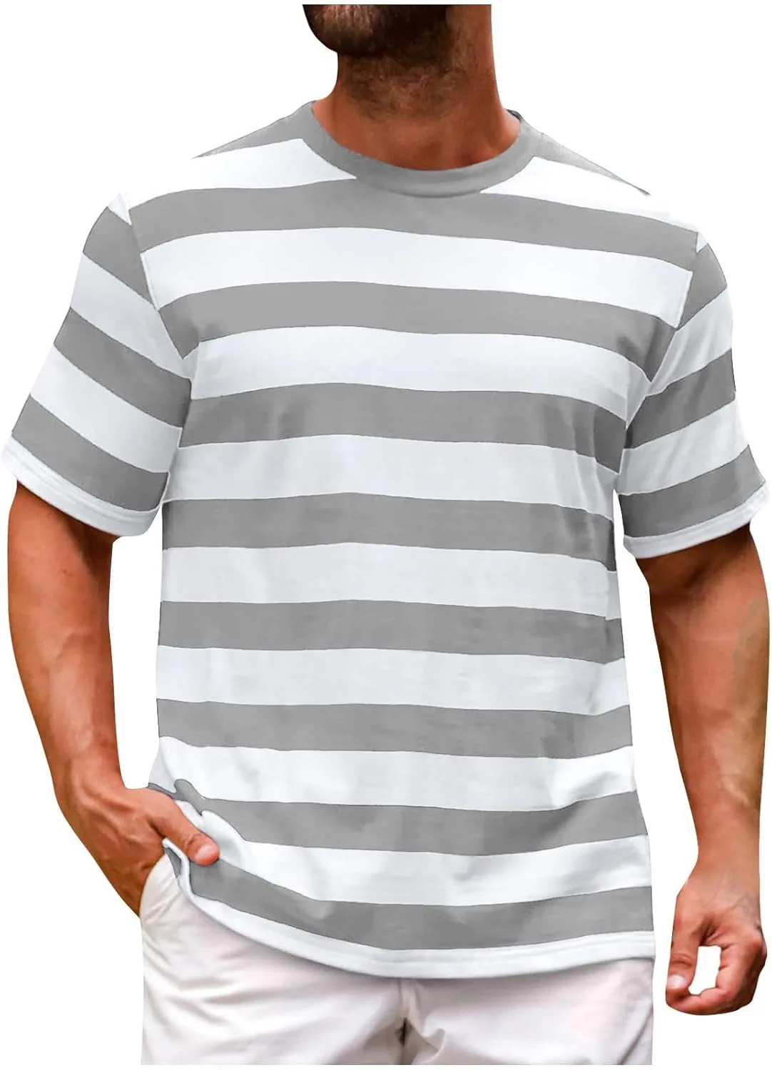 

Футболка с коротким рукавом для мужчин Striped Sdeycui